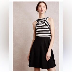 MAEVE Black and White Striped Women's Dress 2